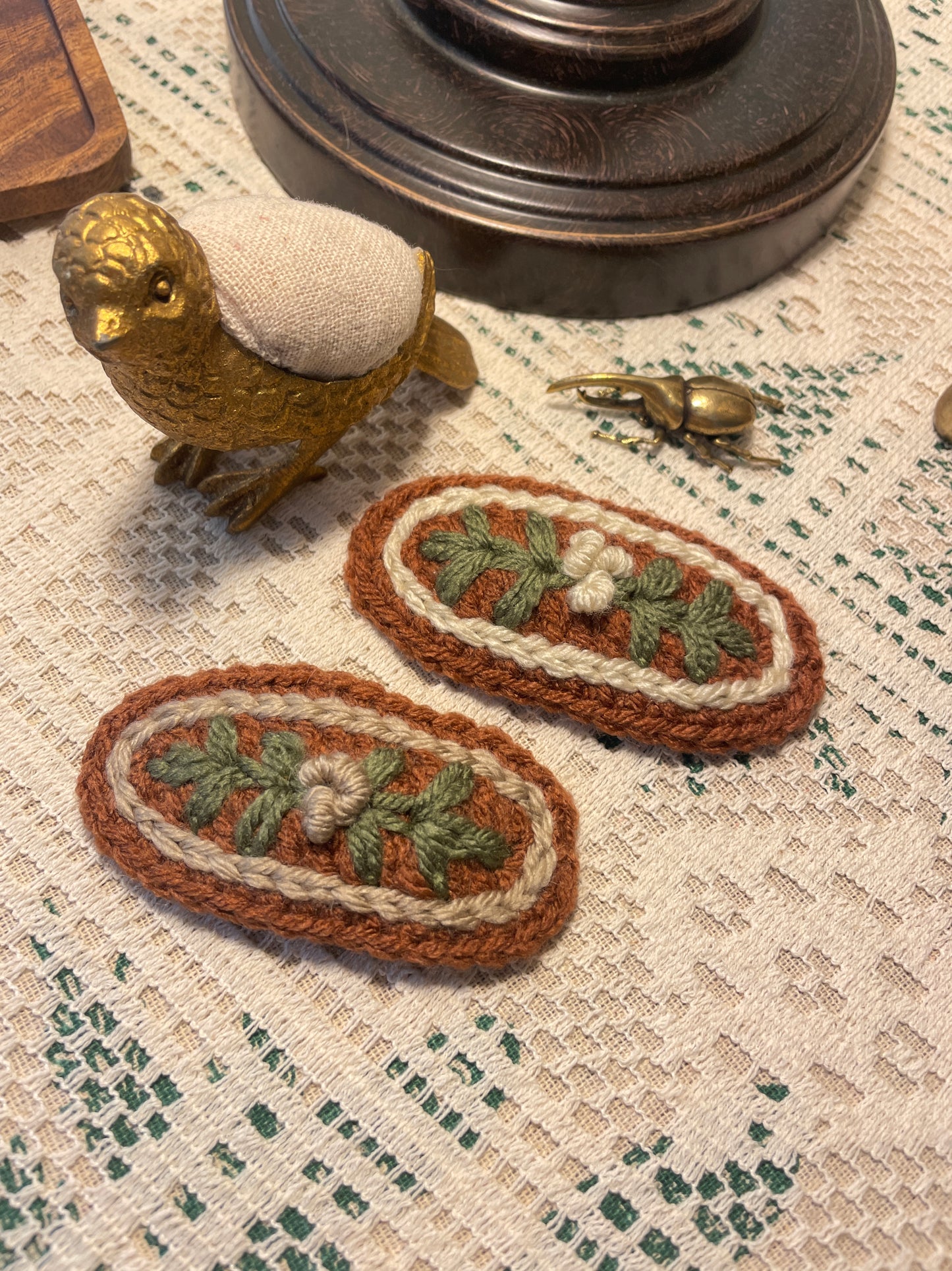 Handmade Vintage Style Crochet Hair Clip