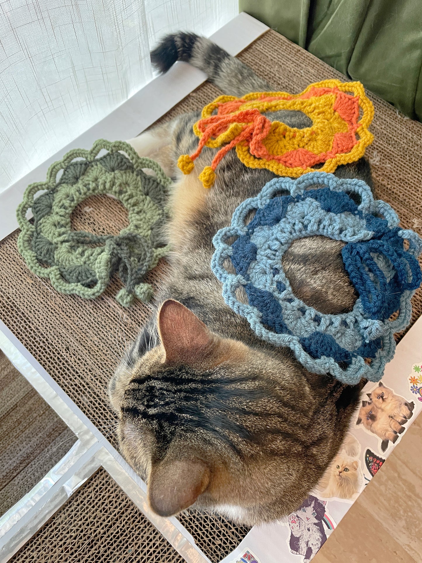 Customized Handmade Crocheted Adjustable Pet Collar